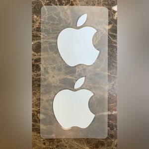 2 Apple Decal Stickers - White New From iPhone